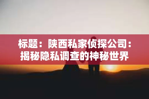 标题：陕西私家侦探公司：揭秘隐私调查的神秘世界