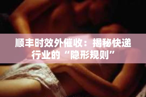 顺丰时效外催收：揭秘快递行业的“隐形规则”