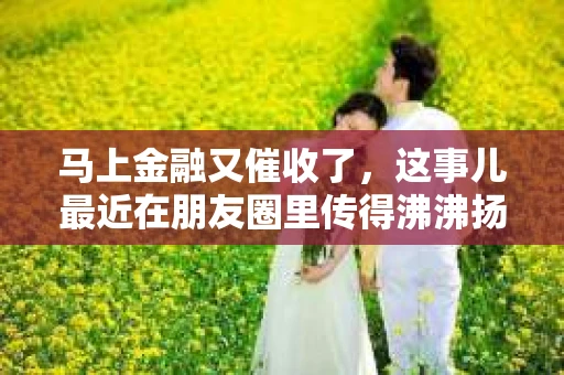 马上金融又催收了，这事儿最近在朋友圈里传得沸沸扬扬。说实话，我也有点好奇，这马上金融到底是怎么回事？催收又是怎么一回事？今天，我就来跟大家聊聊这个话题。