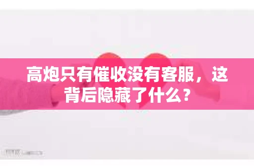 高炮只有催收没有客服，这背后隐藏了什么？