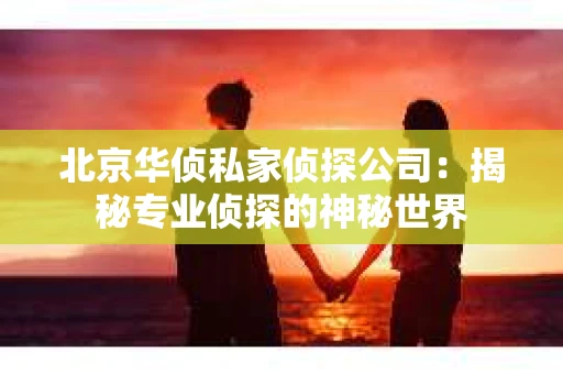 北京华侦私家侦探公司：揭秘专业侦探的神秘世界