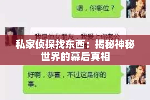 私家侦探找东西：揭秘神秘世界的幕后真相