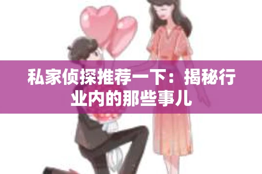 私家侦探推荐一下：揭秘行业内的那些事儿