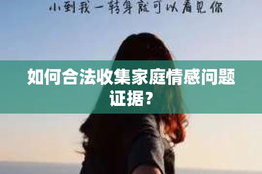 如何合法收集家庭情感问题证据？